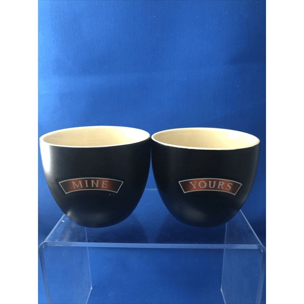 Baileys Irish Cream Coffee Espresso Cup Ceramic Brown Beige Yours & Mine 6oz 2pc
